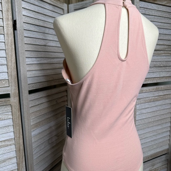 LuLu’s Pink Asymmetrical Fitted Bodysuit - Picture 5 of 6